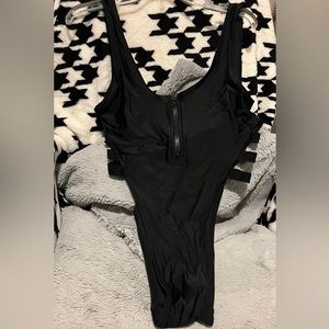 Black high cut swim suit